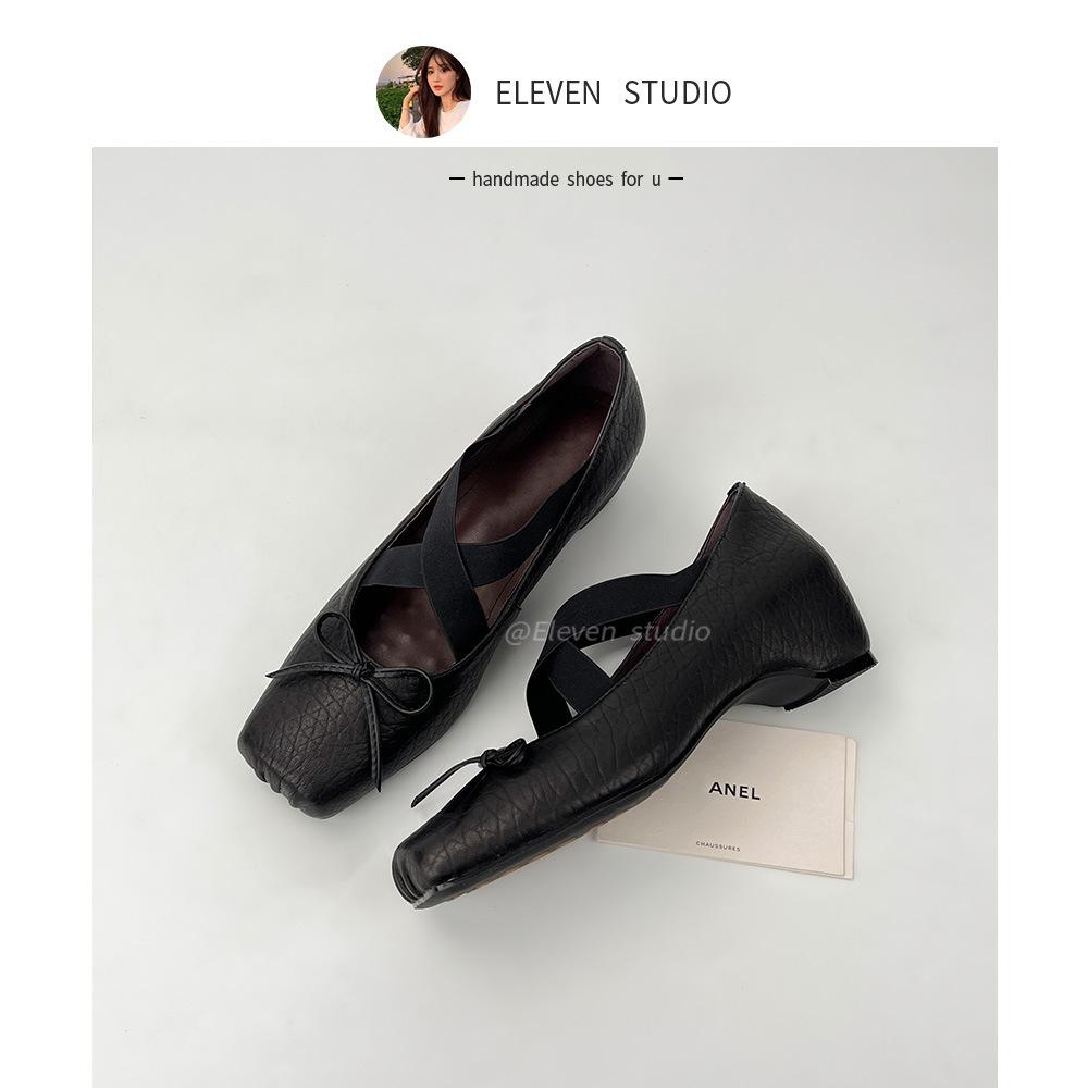 

Овчина, увеличение высоты внутри, узор слона, пятачок, французские одинарные туфли, женские, не утомляют ноги, балетки, ретро туфли Мэри Джейн 34