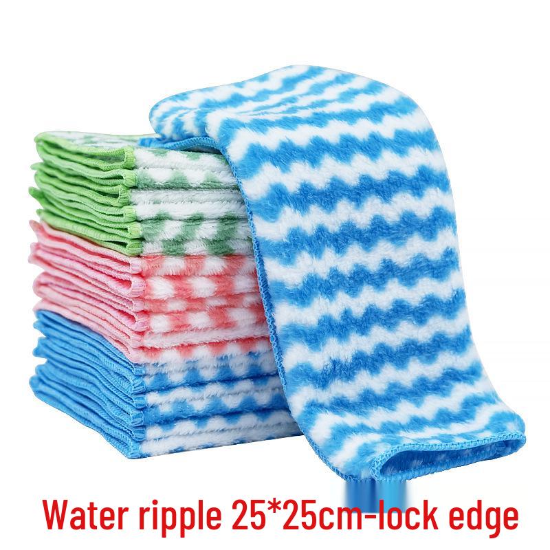 Non-Stick Cationic Dishcloth: Lint-Free, Water-Absorbent, Thick Rainbow Kitchen Cleaning Cloth