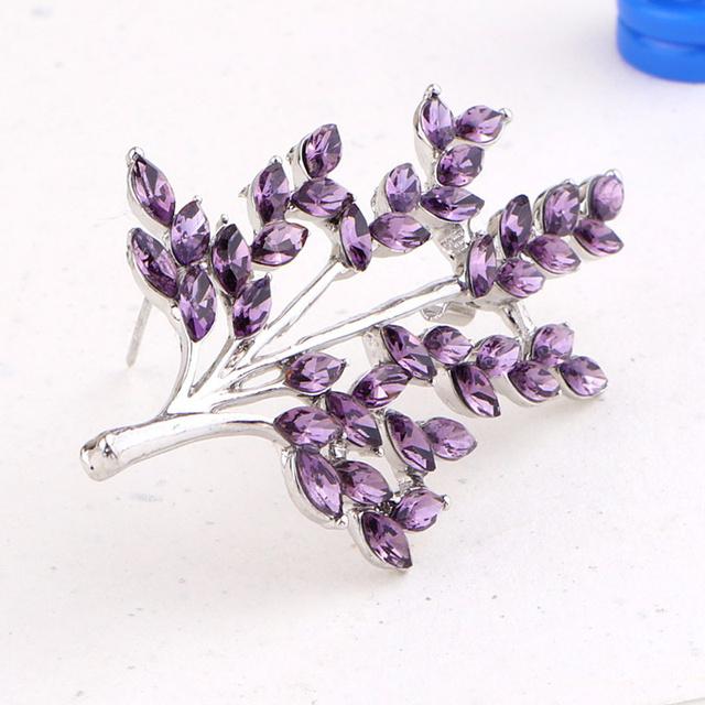 

Изысканная высококачественная брошь в виде листа, хрустального стекла, стразов, ветки растений, женская мода