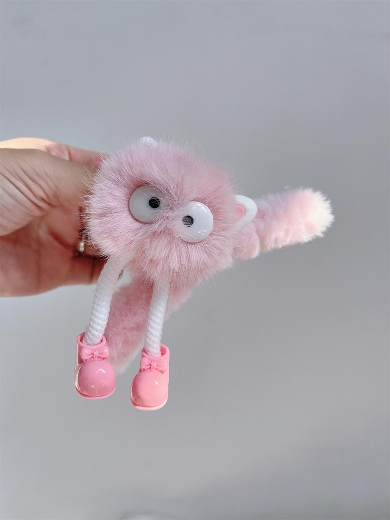 winter personality funny plush hairball grab clip cartoon long legs small coal ball hair grab girl cute hair accessories