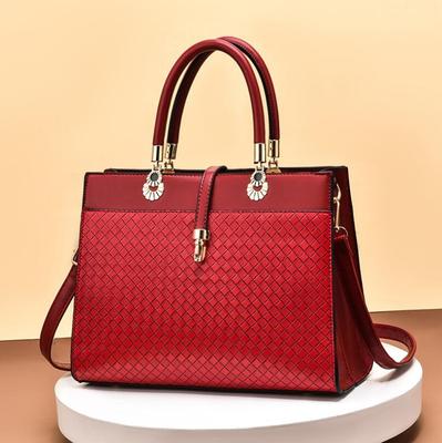 Autumn Winter High-End Luxury Female Bag Woven Texture Ladies Large-Capacity Handbag Bridal Bag Wedding Bag Womens Messenger Bag