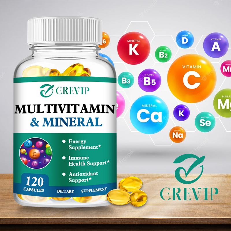 GREVIP Multivitamin Softgels Contain Essential Vitamins and Minerals, a High Concentration of B Vitamins, and Support Antioxidant Activity.