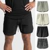 Men Beach Shorts Elastic Waist Zipper Pockets Drawstring Soft Thin Workout Breathable Solid Color Jogging Sweatpants Men Clothes