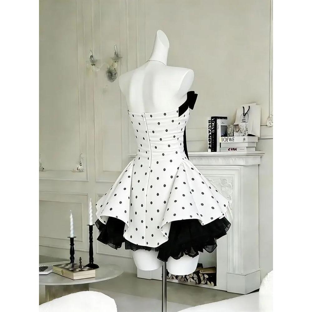 French Retro Sweet Sleeveless Mini Dress Women Y2K Harajuku Aesthetic Lace Slim Dress Spicy Girl Club Party Stylish Outfit