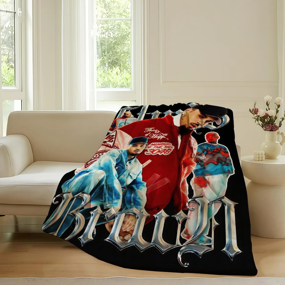 

American singer Chris Brown Blanket For Sofa Office Bed Plane Travel Sleep Read Relax Camping Soft And Warm 30x40in