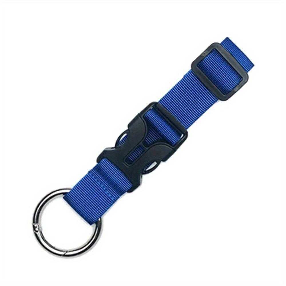 1pc Durable Polyester Luggage Strap Adjustable Locking Buckle & Metal Ring Multi-Color For Travel, Outdoor Hunting & Fishing Gear