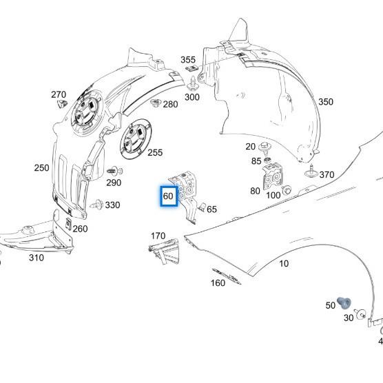 Držák blatníku pro Mercedes-Benz Třídy A W177 - Kompatibilní s 1778801900/1778802000