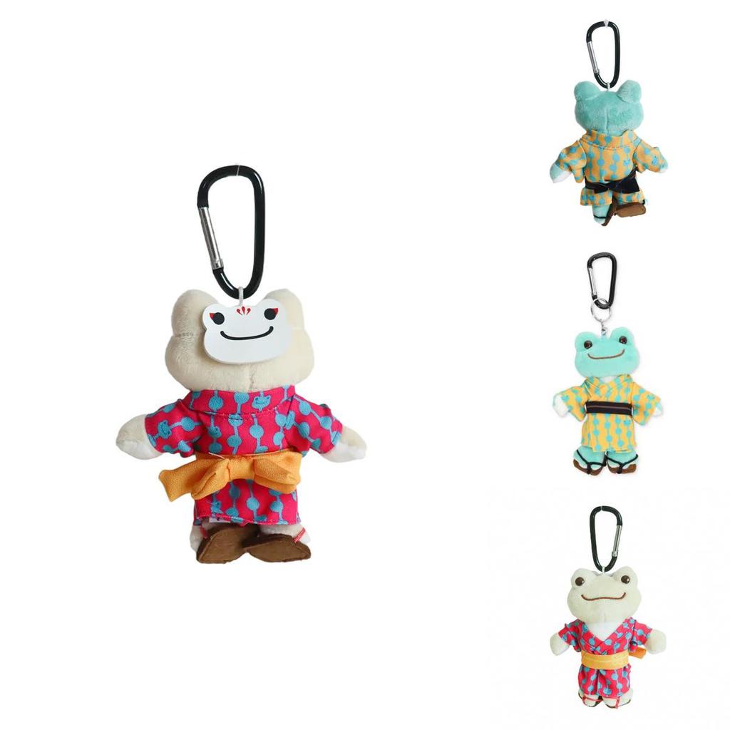 Cute Kimono Smiling Big Eyes Frog Plush Toy Keychain Pendant For Backpack And Gift