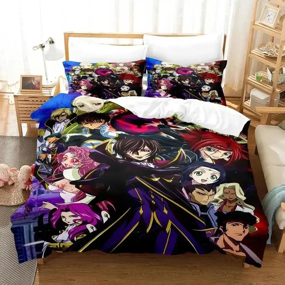Luxury New 3D Print Anime GEASS C.C. CODE Bedding Set Duvet Cover Bed Set Quilt Cover Pillowcase Queen Boys Adult Bedding Set