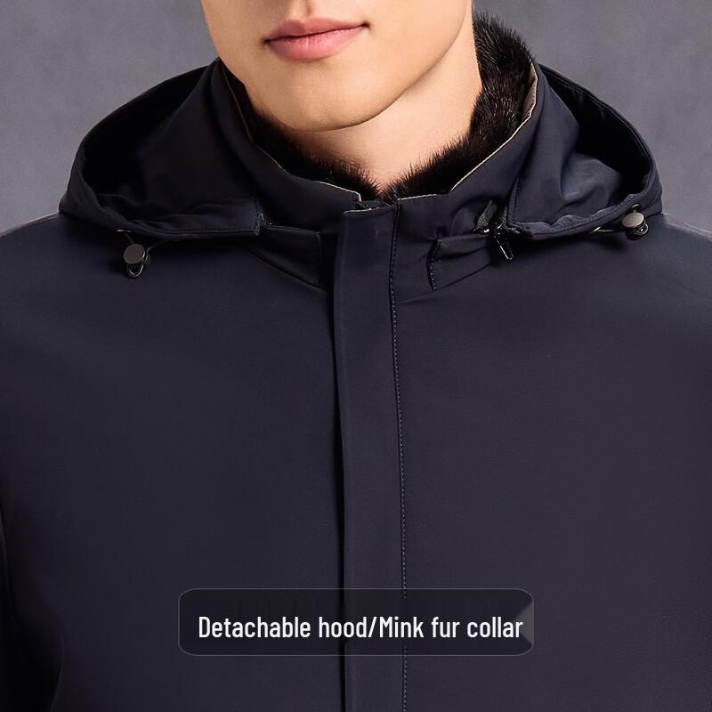 Doudoune Mi-Longue pour Homme Antonio avec Doublure Amovible et Col en Vison