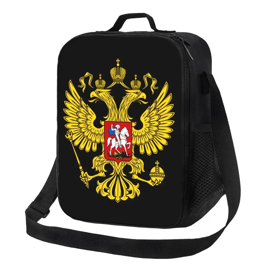 Russia Flag Russian Pride Insulated Lunch Bag for Women Thermal Cooler Bento Box Office Work School