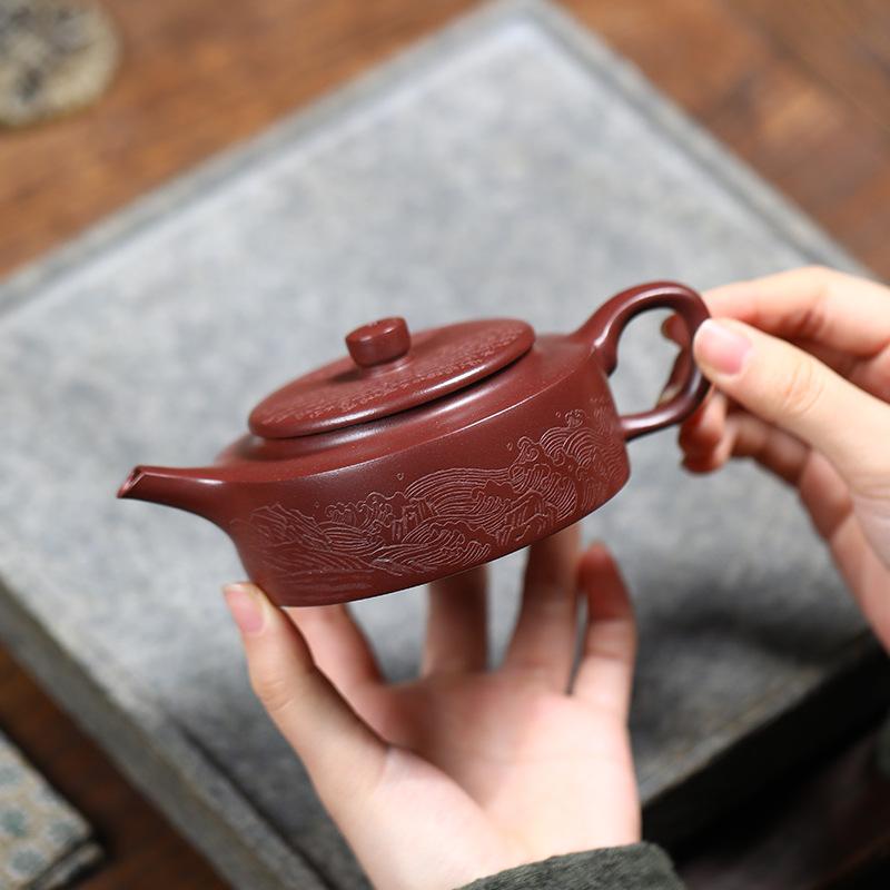 180ml Chinese Yixing Purple Clay Teapot Famous Handmade Tea Pot Teaware Tea Infuser Kettle Authentic Zisha Tea Set Customized