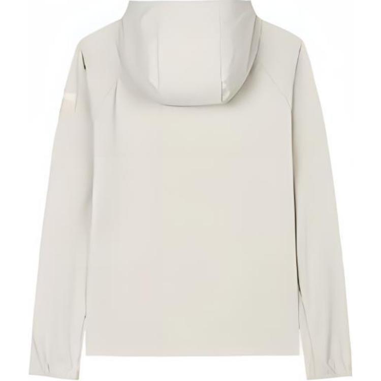 Anta Training Series Solid Color Hooded Zip Long Sleeve Windbreaker Women Outerwear Mushroom-Gray 162437601S-1