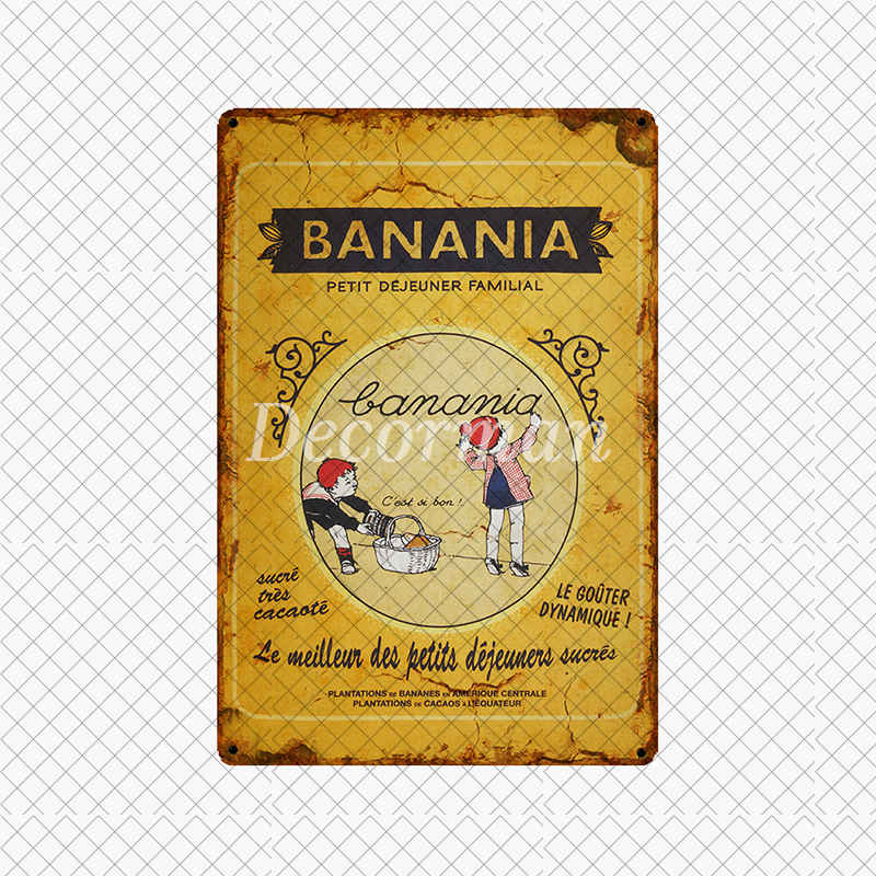 

[ DecorMan ] France BANANIA Metal SIGN Custom Wall Poser iron Painting PUB Room Bar Hotel Decor LTA-3143 20x30cm（7.8x11.8inch）