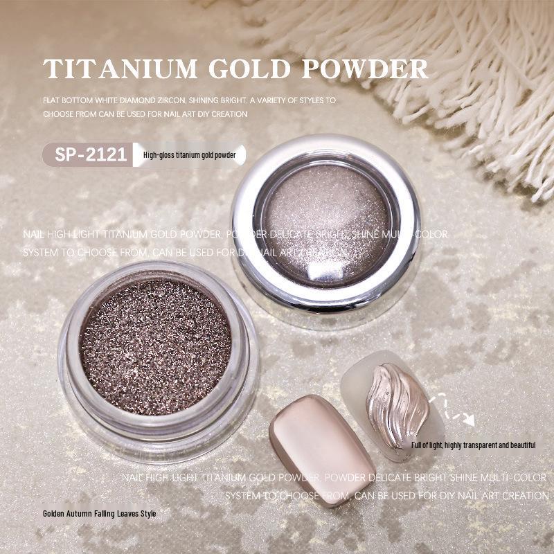 High-Gloss Titanium Gold Mirror Nail Art Powder - Ocean Star Glitter