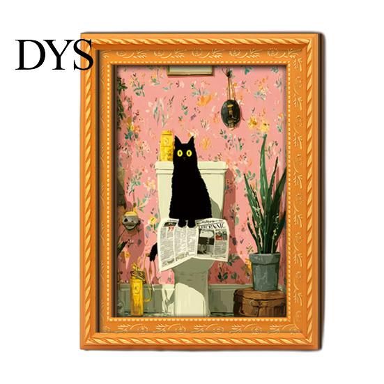 Small Picture Frames for Fridge Funny Wooden Magnets Frame, Retro Cute Cat Pattern Magnetic Refrigerator Photo Metal Cabinets Locker Magnet