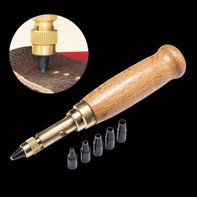 Hole Punch Screw Removable Book Drill Auto with 6 Size Tip 1.5-4mm Automatic Belts Screw Punch Leather Tool