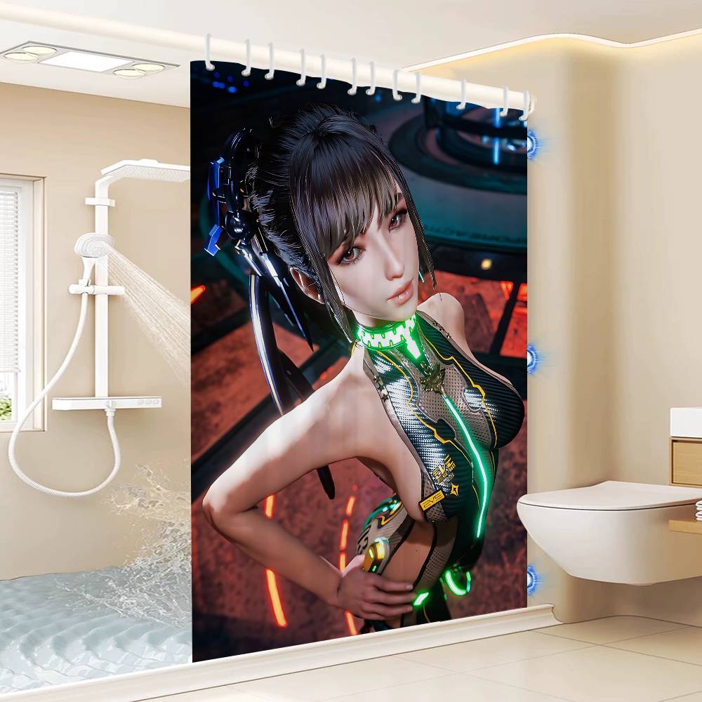 Game Stellar Blade Bathroom Shower Curtain Shielding Partition Shower Curtain Quick Dry Can Be Scrubable Light Opaque Bath