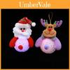 Christmas Eva Santa Snowman Lighted Night Lamp For Holiday Tree Decoration And Festive Decor