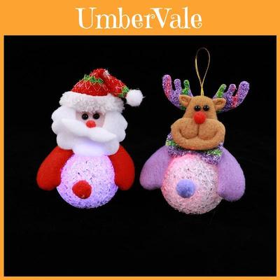 Christmas Eva Santa Snowman Lighted Night Lamp For Holiday Tree Decoration And Festive Decor