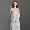 Chuyu Ink Floral Pleated Maxi Dress