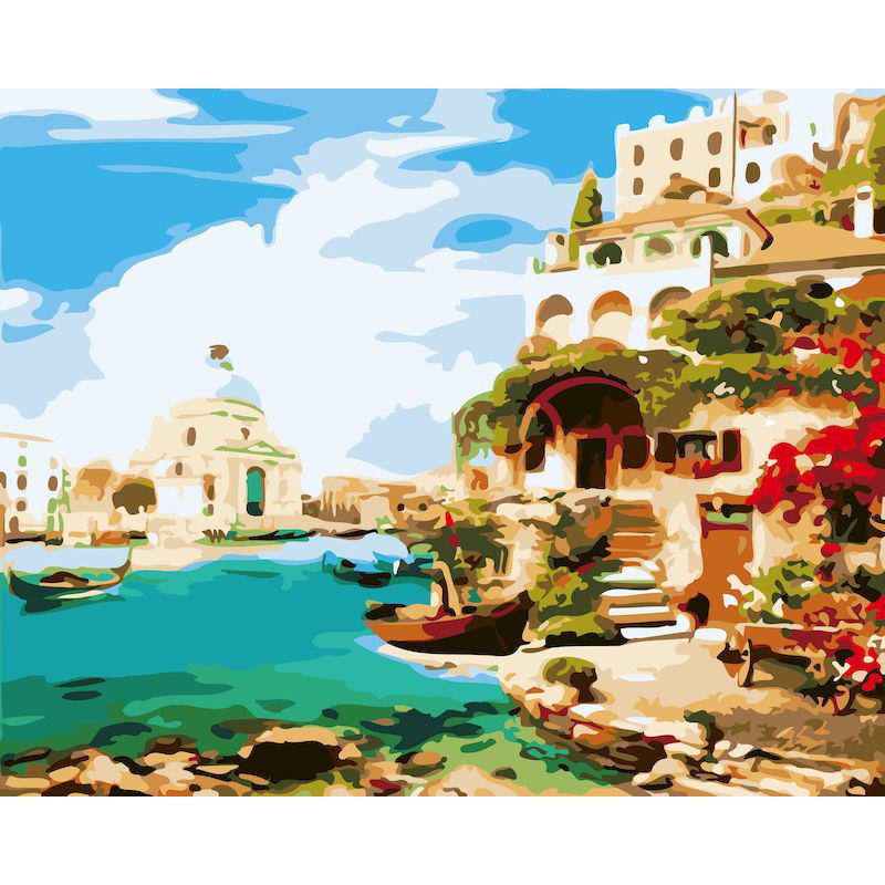 DIY Harbor Painting Kit - 40x50cm Digital Oil Painting Set