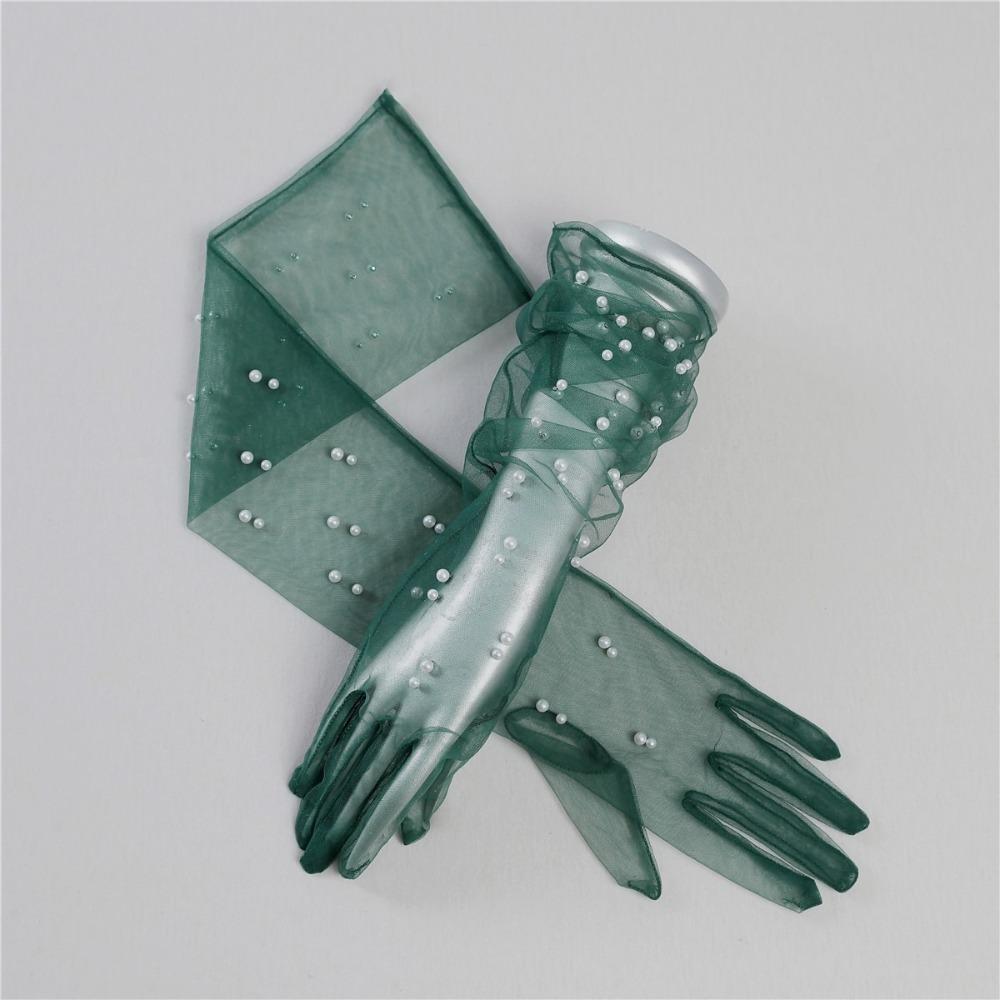 Long Banquet Gloves Mesh Evening Prom Decor New Wedding Bridal Gloves  Clothing Accessories