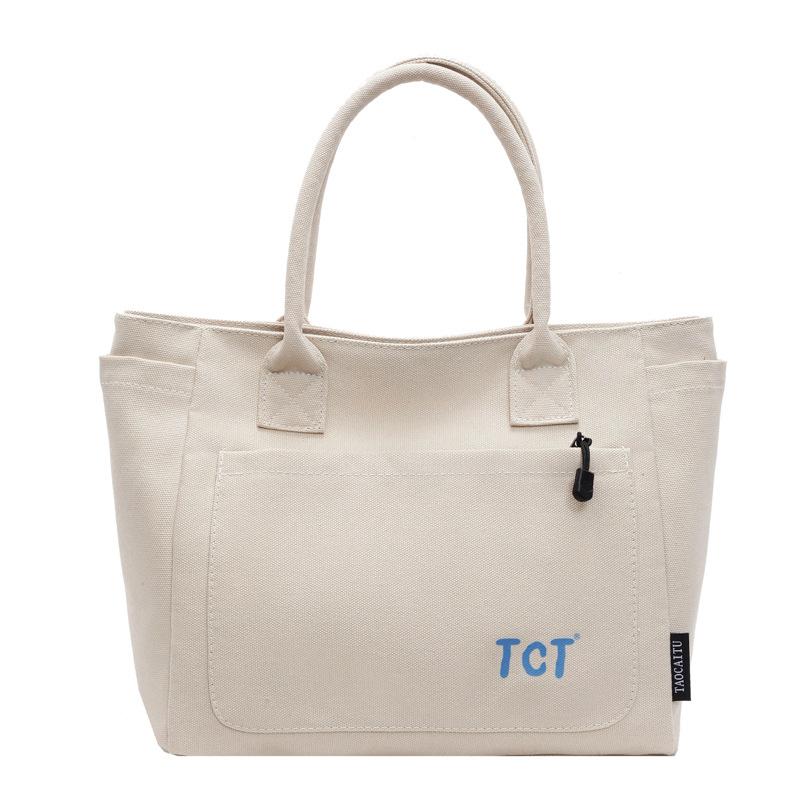 Women's bag new shoulder bag women's bag simple and fashionable large capacity trend portable solid color canvas