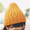 Trendy Autumn Winter Solid Edge Curl Woolen Knitted Skullies Beanies Unisex Ear Protection Warm Fitting Hood Hat