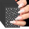 12-Sheet Embossed Silver Nail Art Stickers DIY Press-On Decals