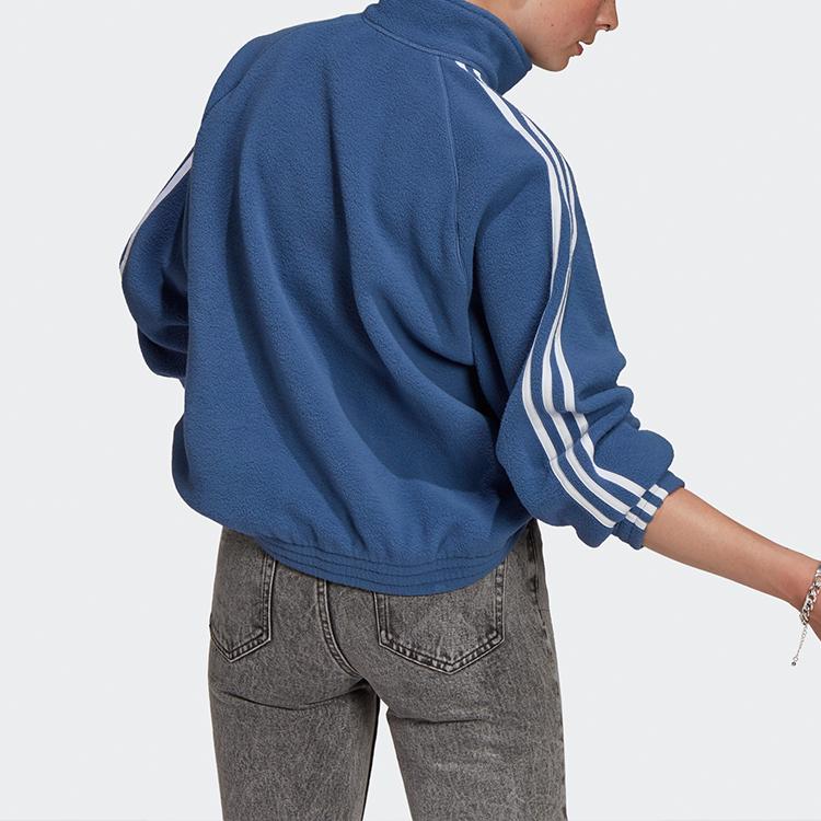 adidas Originals Fleece Hz Sweatshirts Women's Blue Stand Collar Moderate Regular H38867