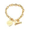 Heart Stainless Steel Bracelet: European & American Style, Personalized Versatile Titanium Steel Jewelry for Women