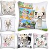 Cute l-Inoue Anime Toro Pillow Covers Cartoon Sofa Decorative Home Double-sided Printing Short Plush Cute Cushion Cover