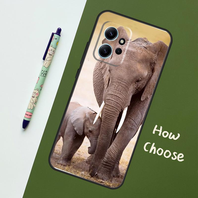 Elephant Baby Nature Case For Xiaomi Redmi Note 14 9 10 11 12 13 Pro 12S Cover For Redmi 15 13C 12C 10C 14C 15C