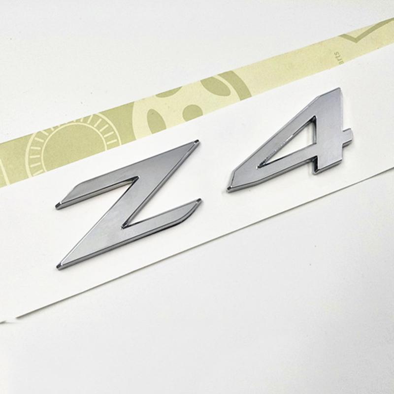 3d ABS Chrome Black Z4 Logo Letters Car Rear Trunk Emblem Badge Decal For Z4 E85 E89 Z4 Sticker Accessories