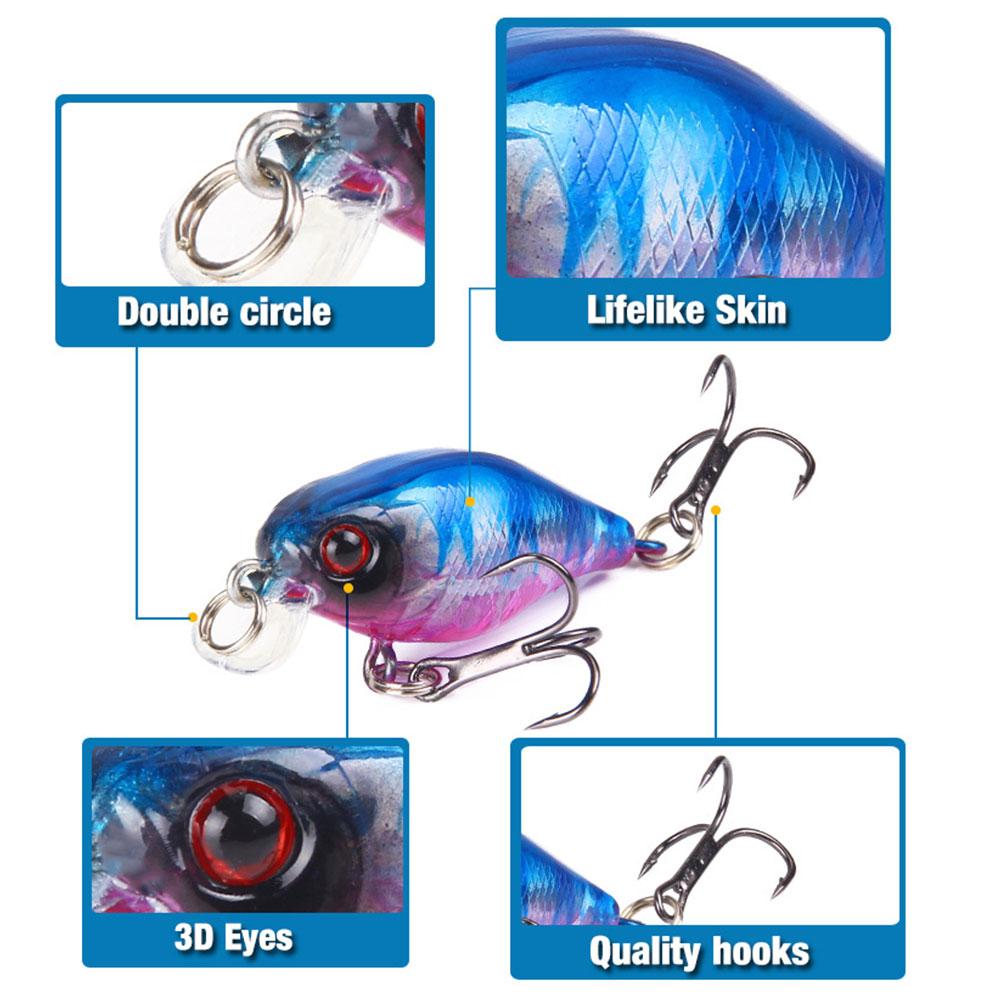 1set Lure Bait Rock Minnow Bait Vibrating Swing Bass Bionic Fish Bait Diving Bait Electroplated Lure Color Small Fish Lure