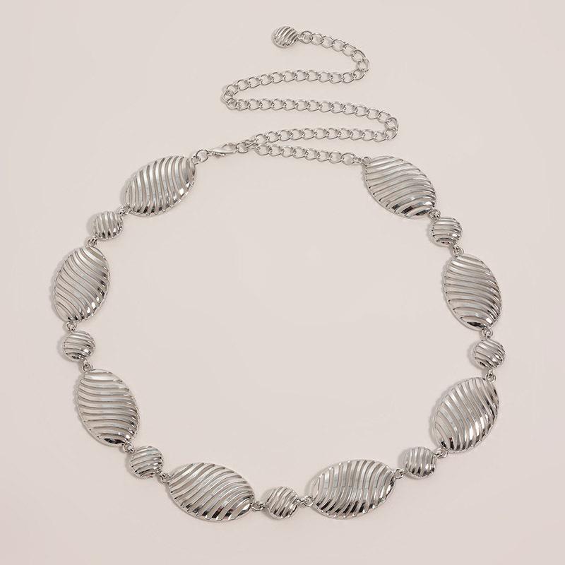 A New Style of High-end Women's Waist Chain with Metal Hollowed-out Patterns and Geometric Designs