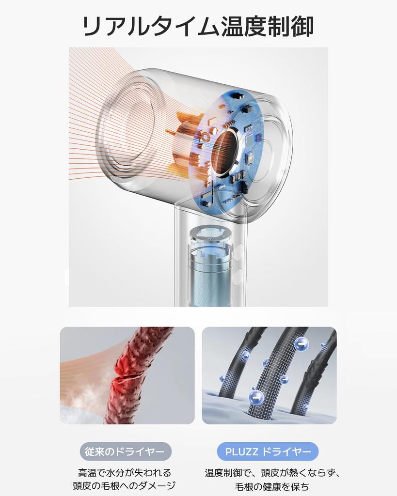 New Design with Storage Large Airflow Quick Beautiful Hair 270 Million High Concentration of Negative Ion Hair Care and Powerful Brushless Motor 12