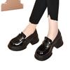 High-heeled platform loafers 2025 spring and autumn new small height-increasing single shoes British style one-pedal small leather shoes women