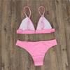 Plus Size European & American Solid Color Bikini - Sexy Two-Piece with Triangle Cup Women's Swimwear