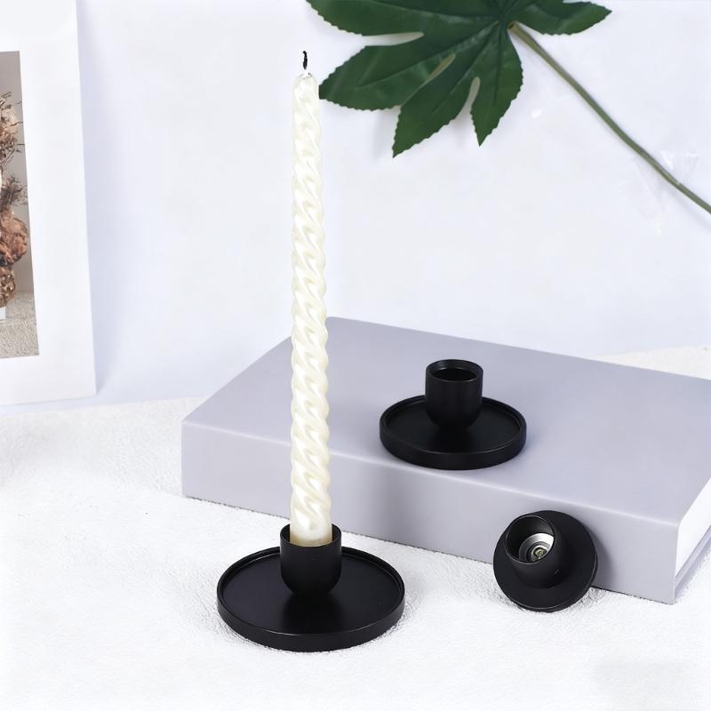 Contemporary Candlestick Holders Stands Set Of 3 Metal Decorative For Dining Table