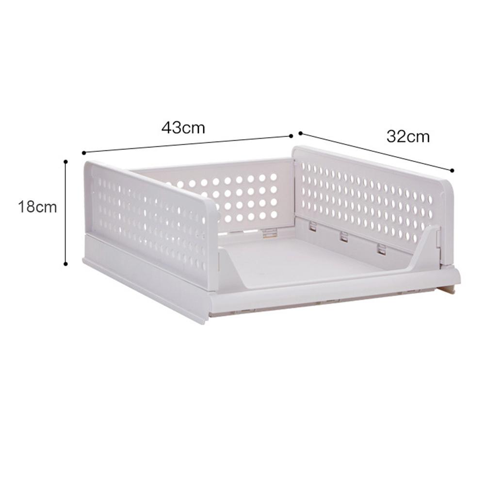 1Pcs 43x18x32.3cm Clothes Storage Box Drawer Style Folding Organizer Strong Ductile Material Easy Pull Out Non-Disturb Design