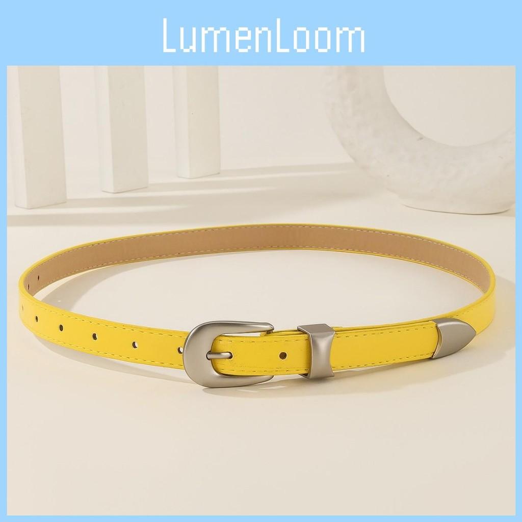 Color Solid Simple Metal Buckle Decoration Women Casual Belt For Use Daily