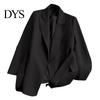 Lapel Long Sleeve Suit Jacket Women Coat Lace-Up Solid Color Outwear with Pockets Loose Fit Business Workwear