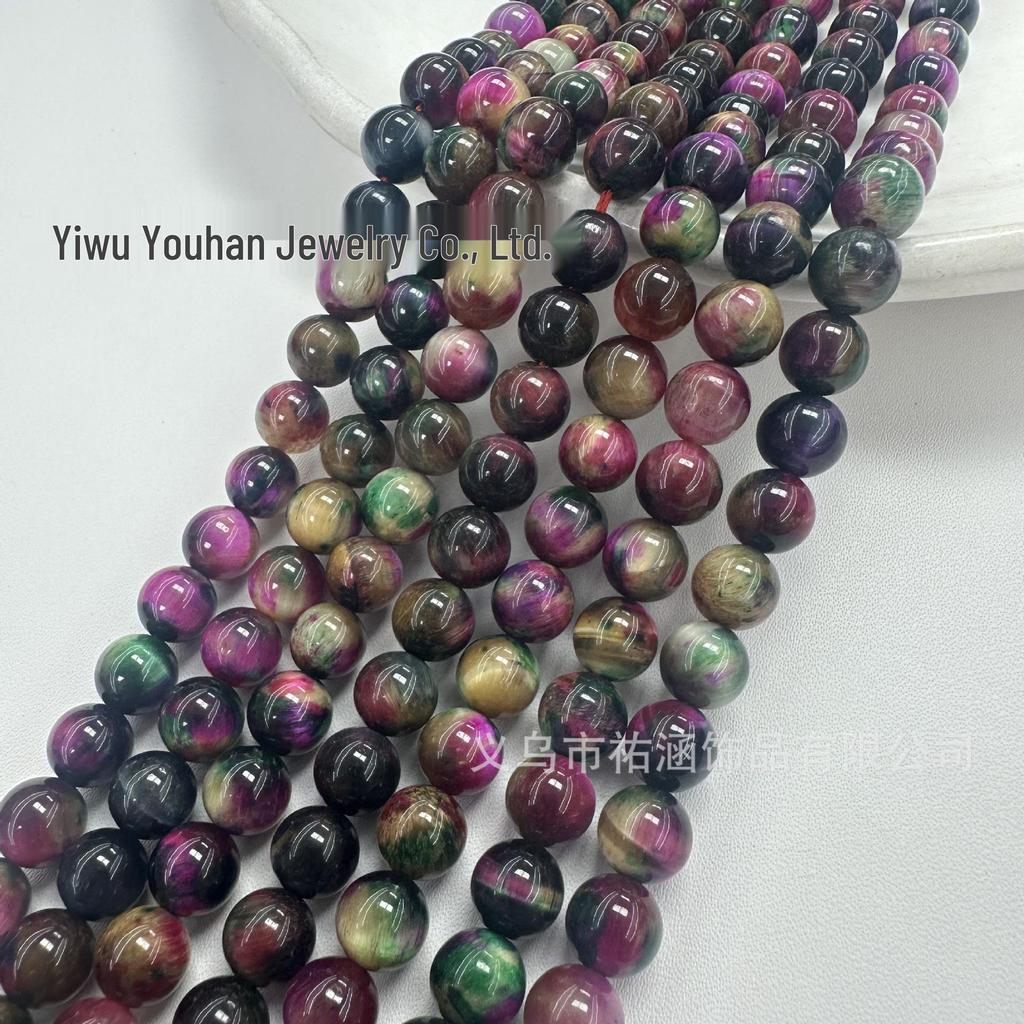 Handmade Natural Colorful Tiger Eye Stone Beaded Jewelry Accessories