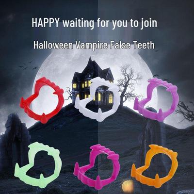 Leuchtende Zombie-Fangzahn-Prothesen & Krallennägel - Halloween & Scherzartikel