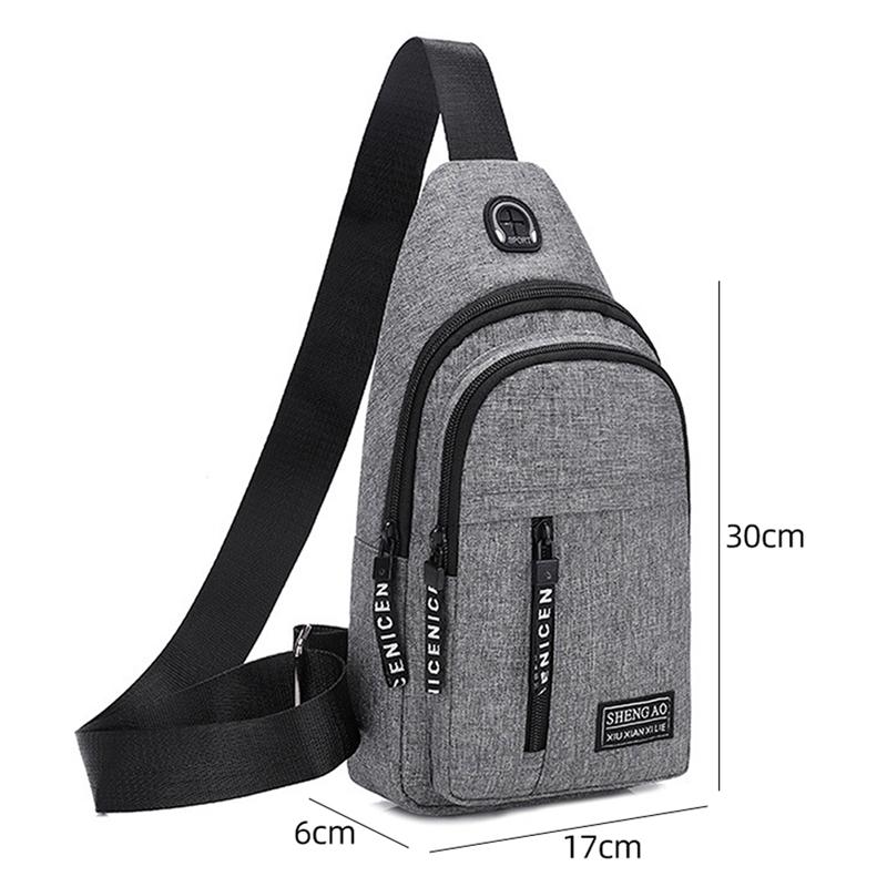 2025 New Men's Oxford Chest Bag Multi-functional Sports Outdoor Crossbody Bag Leisure Headset Shoulder Bag