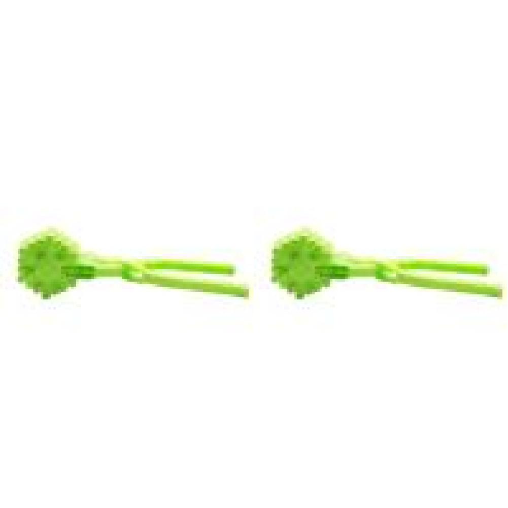 

C# Snowflake Shape Snowball Clip Plastic with Handle Winter Sports Toys (Green)