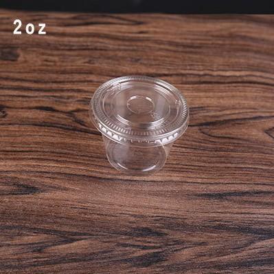 100 Pcs Portable Transparent Plastic Disposable Portion Cups with Lids 2oz #0
