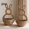 Space Saving Hanging Basket Easter Bunny Woven Basket Handmade Rabbit Rustic Wall Spring Seasonal Decor for Dried or Faux Flowers Plants Farmhouse
